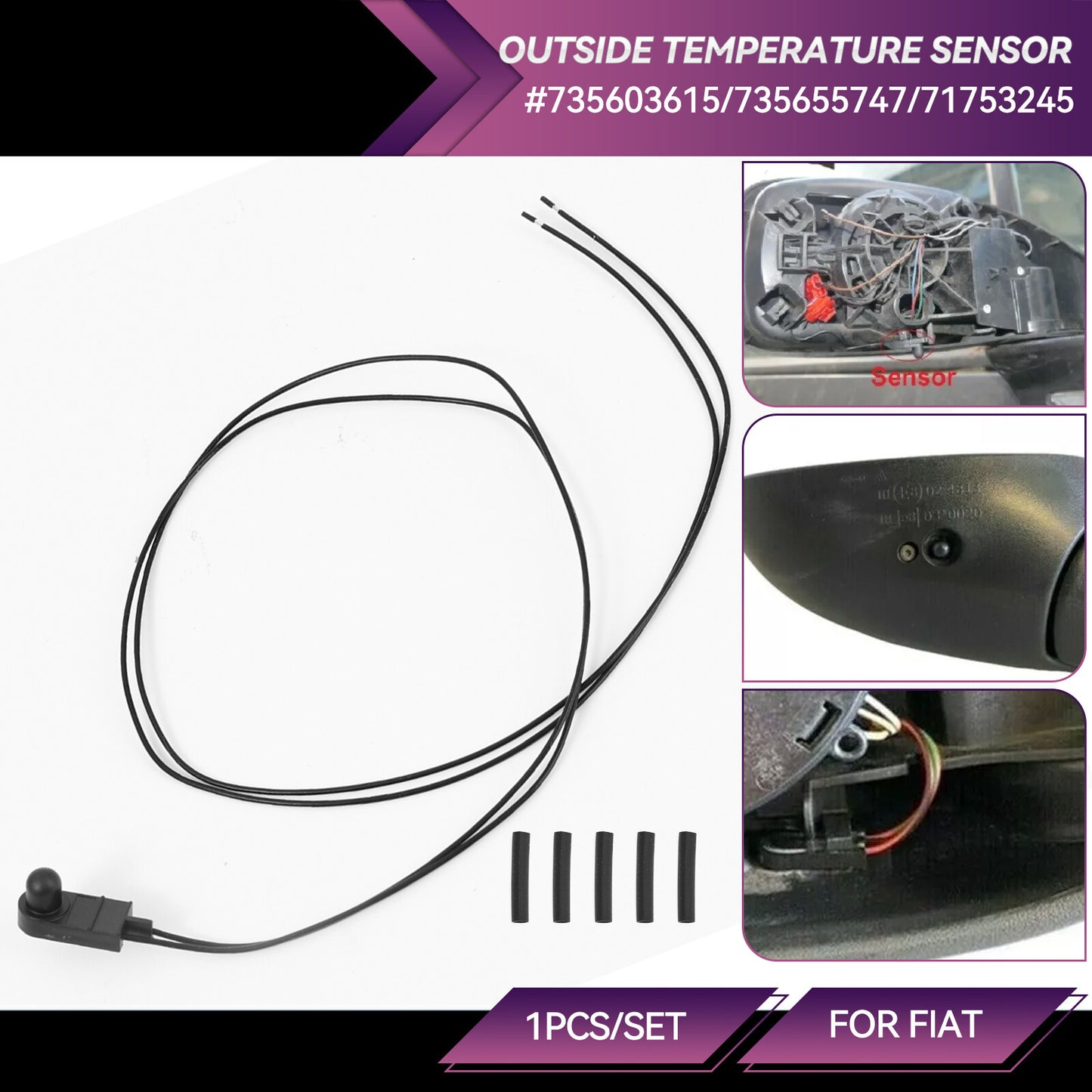 for Ford KA for Fiat 500 External Air Temperature/Ambient Sensor Underneath Mirror