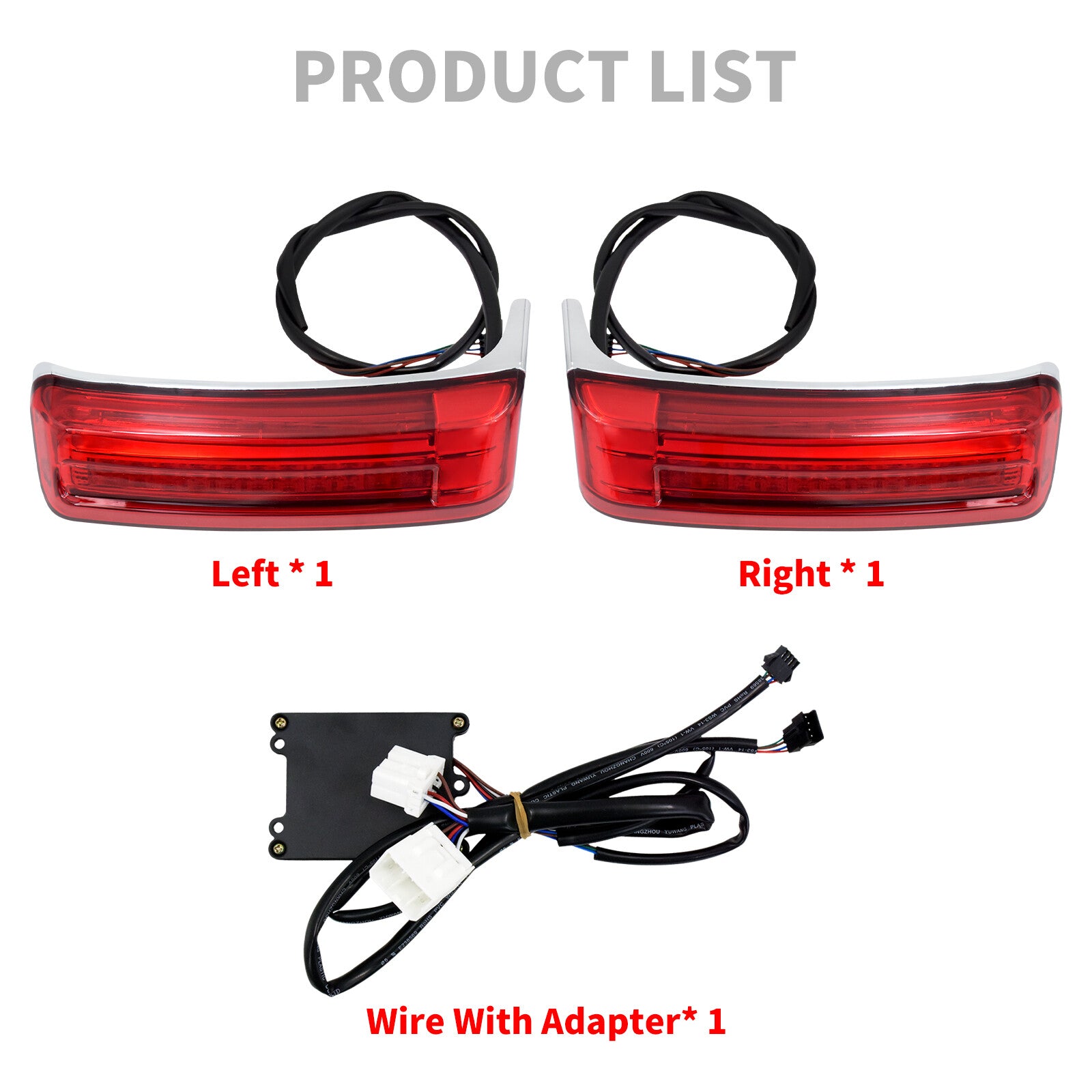Saddlebag LED Turn Signal Brake Lights w/ Red Lens Fit for Harley Touring 97-13