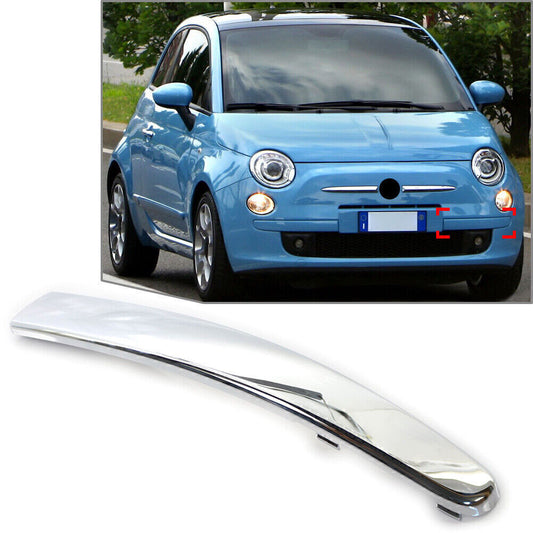 Bumper Moulding Trim Front Left Side for FIAT 500 2007-2015 ABS Chrome Car