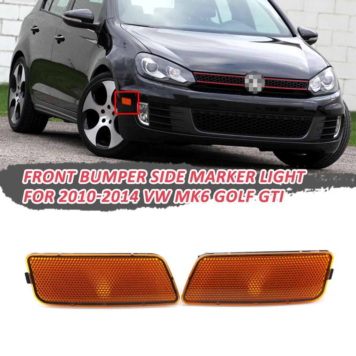 Front marker light housing for 10-14 for Volkswagen MK6 for Golf GTI US version