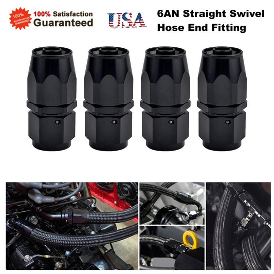 6AN straight rotary hose end adapter for oil/fuel/gas hose lines AN6
