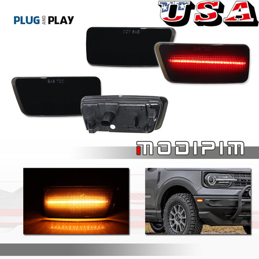 [Plug and Play] Front and Rear LED Side Marker Lights for Ford for Mustang Sport 2021-2024