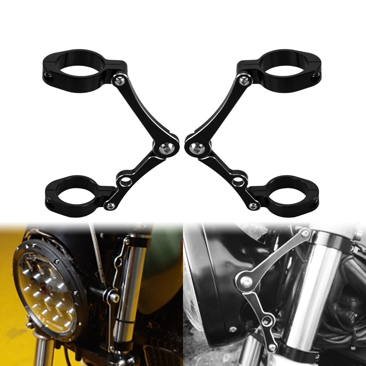 Motorcycle Headlight Mount Brackets Clamp 39mm-41mm Fork Tube Spotlight Holder