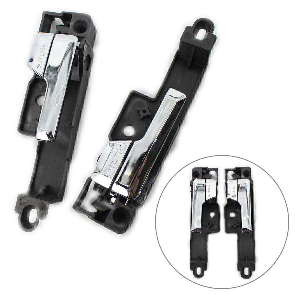 A pair of chrome-plated front left and right interior door handles for 2006-2012 for Ford Fusion models.