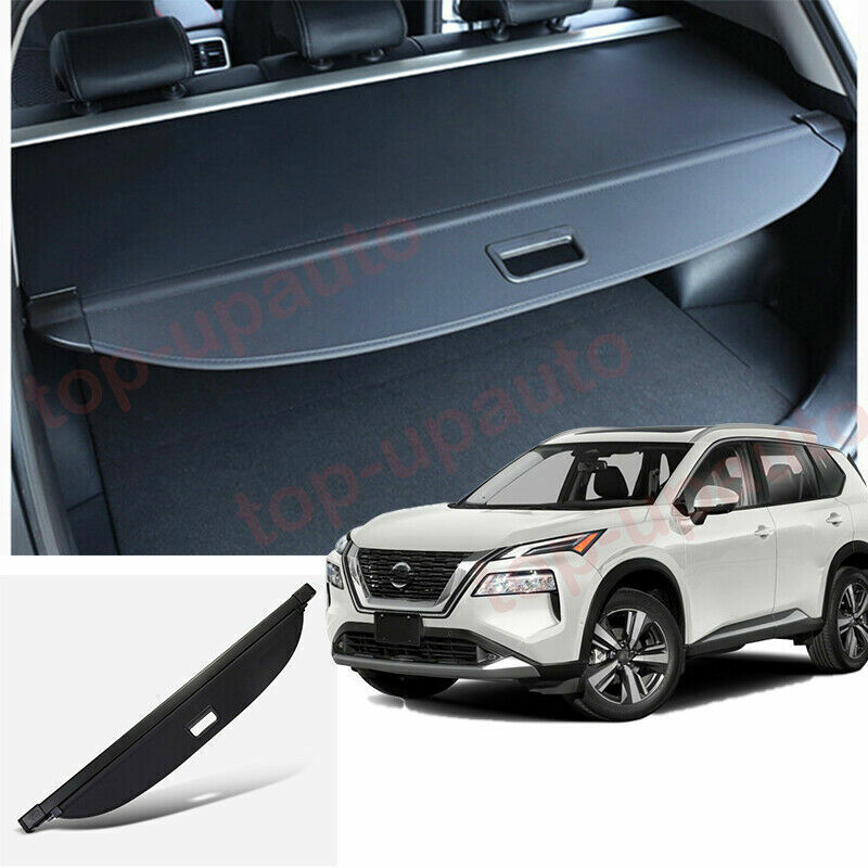 Black Rear Trunk Cargo Luggage Cover Security Shield for Nissan Rogue 2021-2022