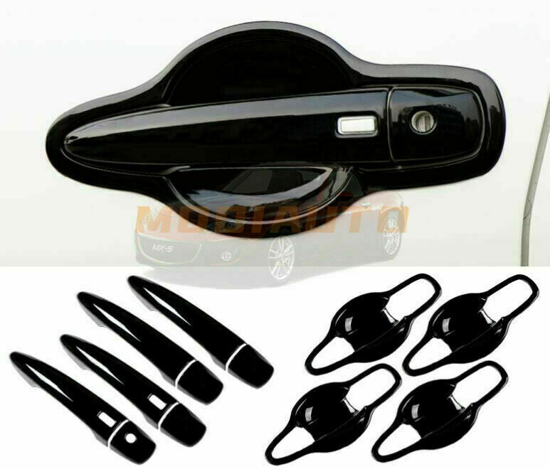 for Nissan Sentra 2020-2022 Stainless Glossy Black Door Handle Bowl Cover Trim
