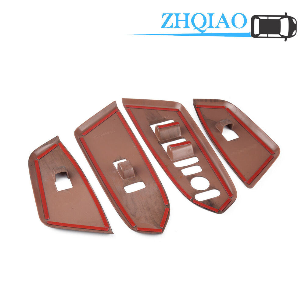 4PCS Peach Wood Grain Inner Window Switch Panel Cover Trim Fits for Honda CR-V 17-18