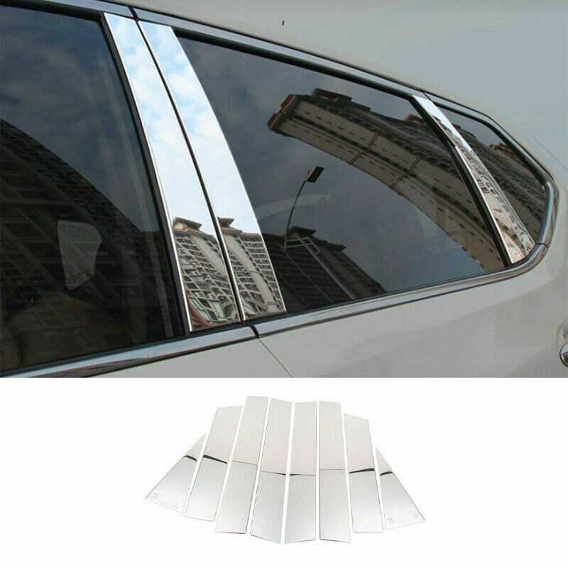 8p for Nissan Rogue 2014-2020 Chrome Door Window BC-Pillar Posts Cover Trim