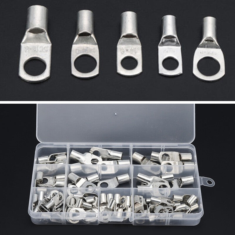 90-piece set of copper tube terminal battery welding cable lug crimp connector kit