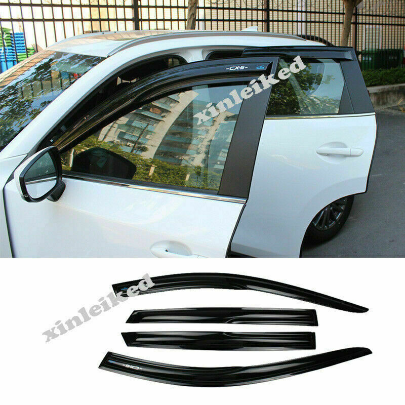 for Mazda CX-5 2017-2024 Black Window Visor Vent Sun Shade Rain Guard Door Visor