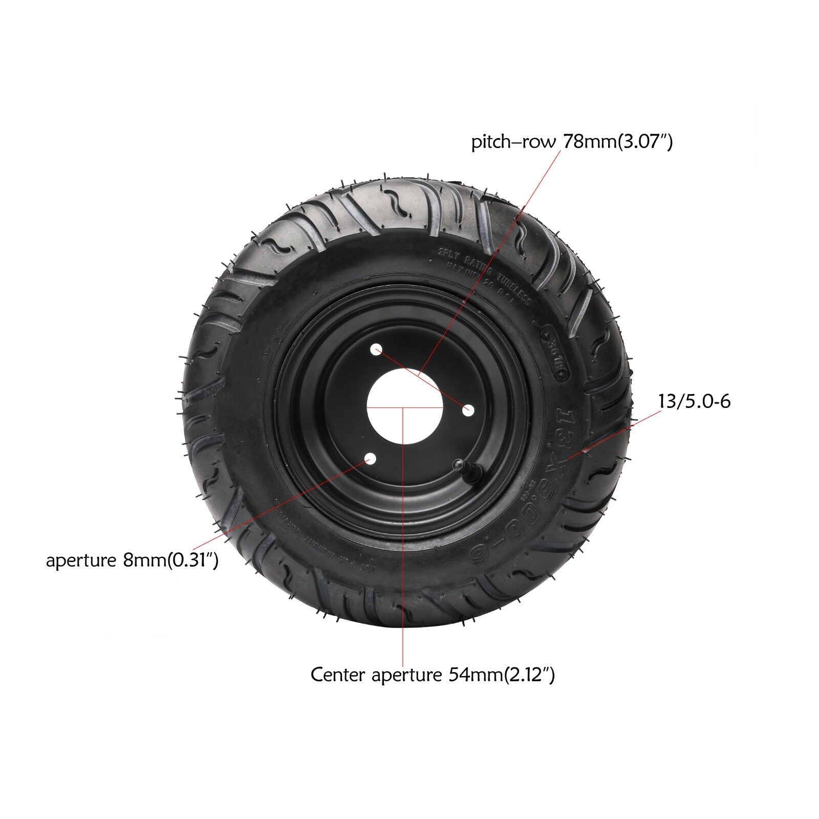 6 inch Wheel 13x5.00-6 Tyre Rim 13x5-6 ATV QUAD Bike Go kart Lawn Mower Scooter
