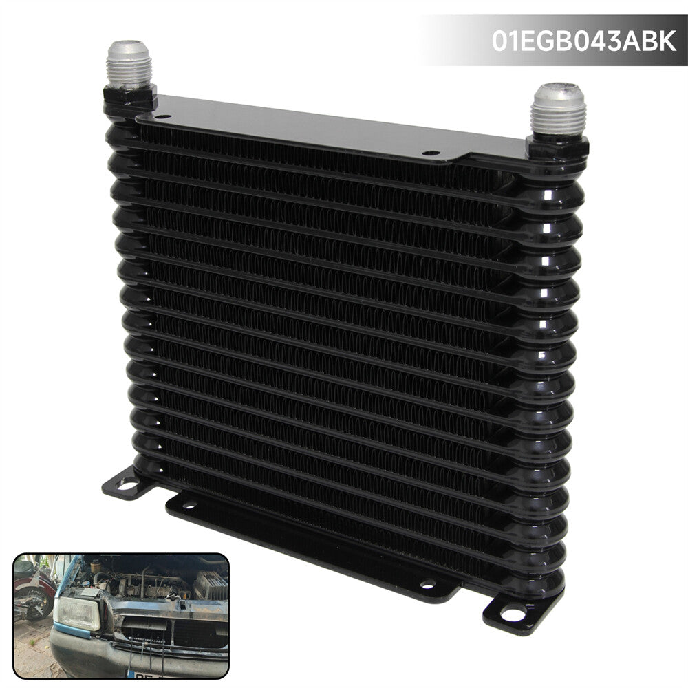 32MM AN10 15 Row Aluminum Engine Transmission Oil Cooler 226MM Racing Cooler BK