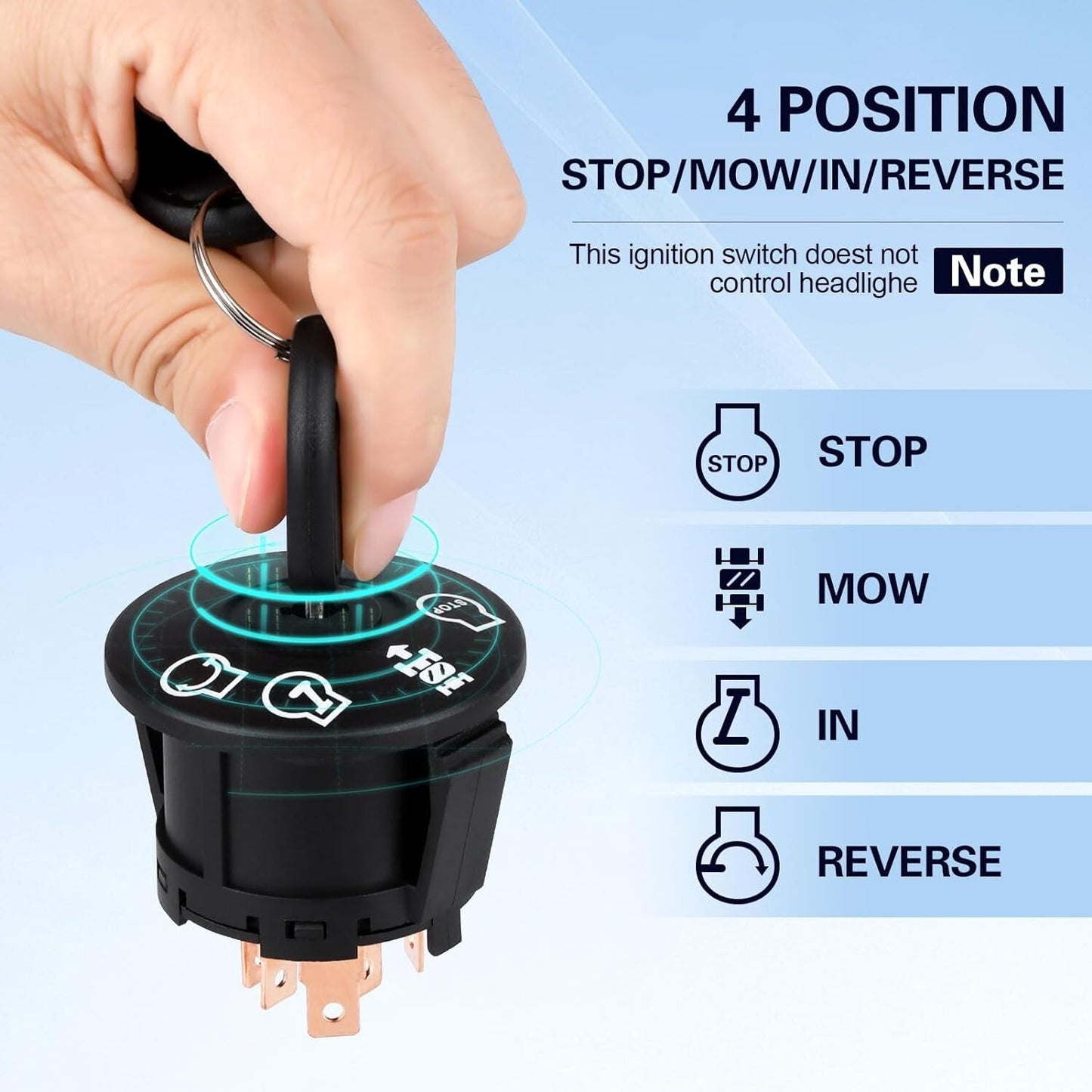 532193350 Ignition Switch 4 Position Compatible with MPN, Delta, Poulan, Ariens