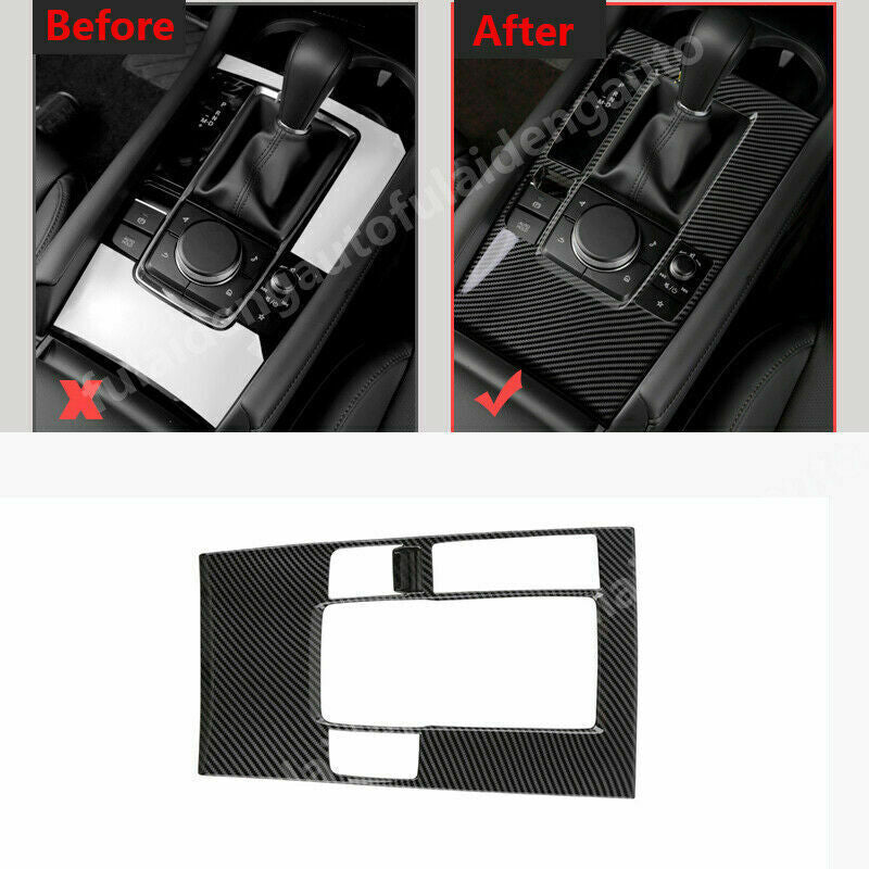 for Mazda 3 Axela 2019-2023 Carbon Style Inner Gear Shift Box Panel Cover Trim