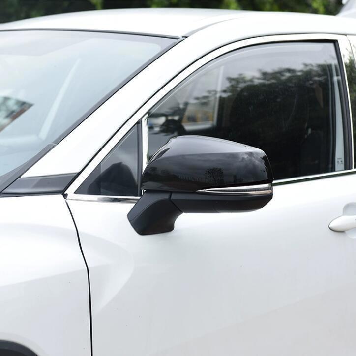 2PCS Bright Black Rearview Mirror Cover Trim for Toyota Grand Highlander 24-2025