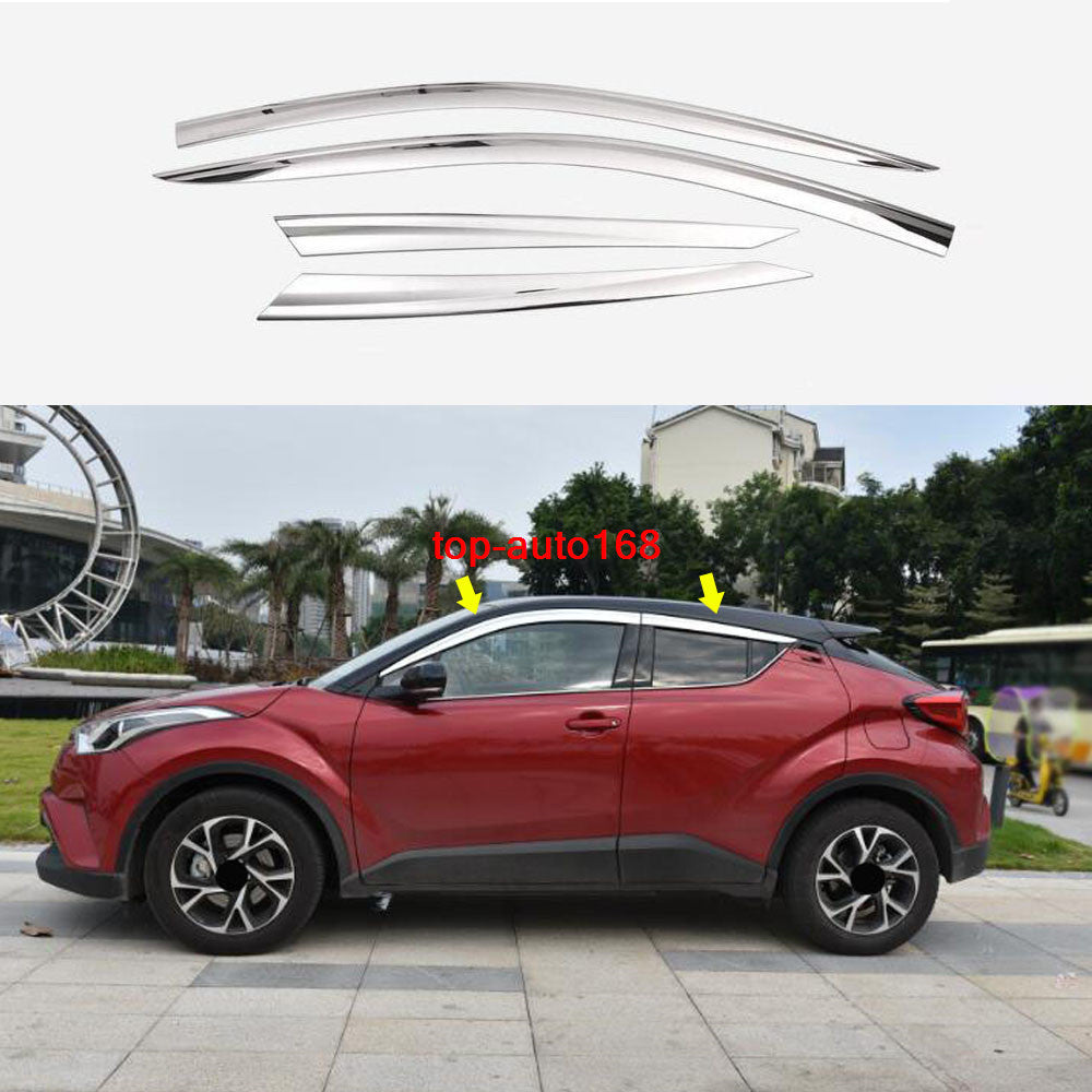 for Toyota C-HR 2018-22 Chrome Window Wind Visors Rain Sun Guard Vent Deflectors