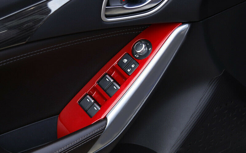 Fit for Mazda 6 Atenza 2017-2019 Red Garnish Window Lift Panel Switch Cover Trim