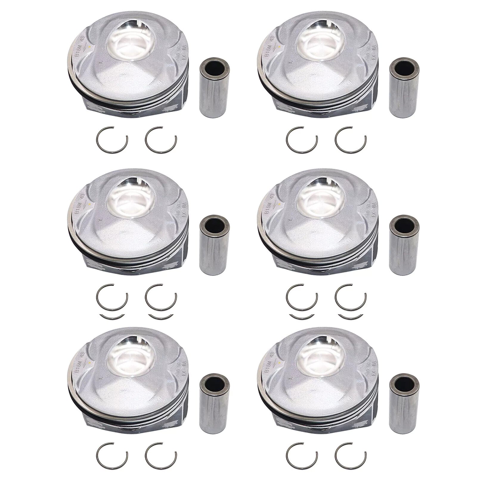 6PCS Supercharged Piston Assembly Set With Rings for Jaguar for Land Rover 3.0L V6