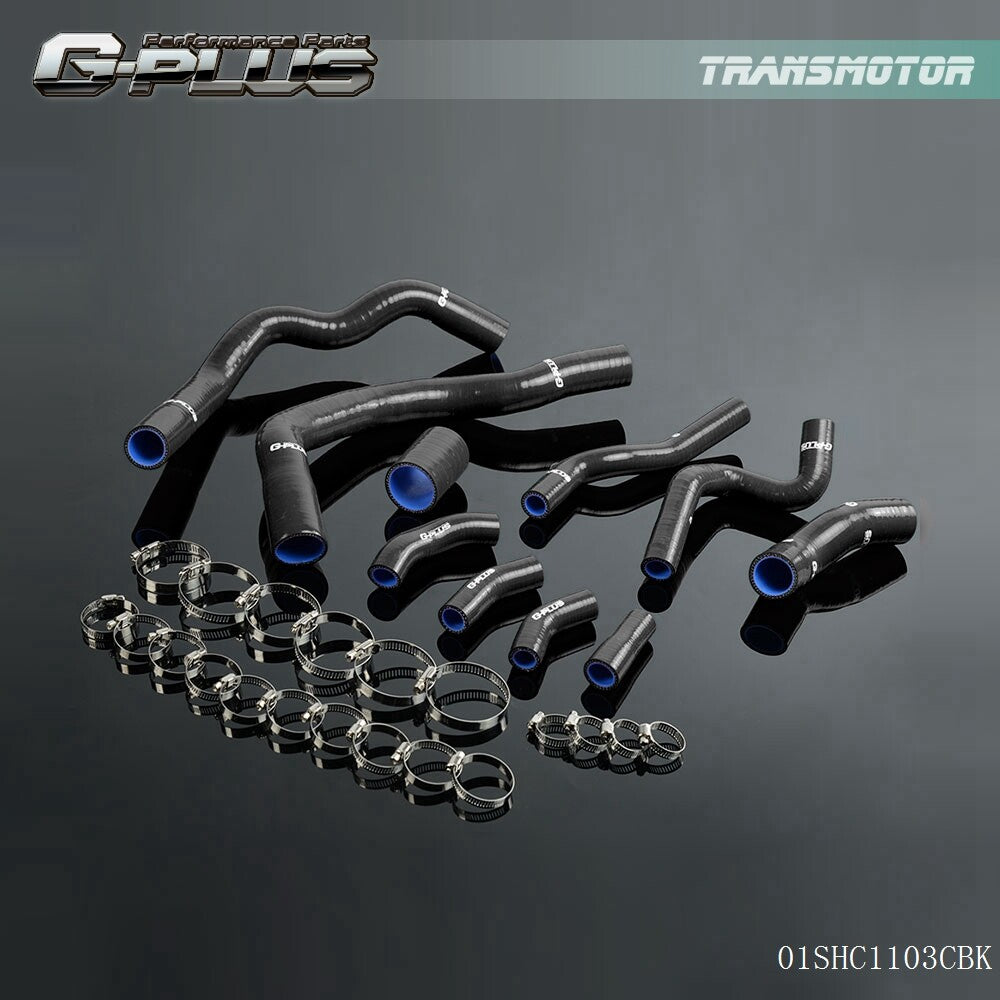 10-Piece Black Silicone Radiator Hose Kit for BMW for Mini Cooper S R53 2001-2006