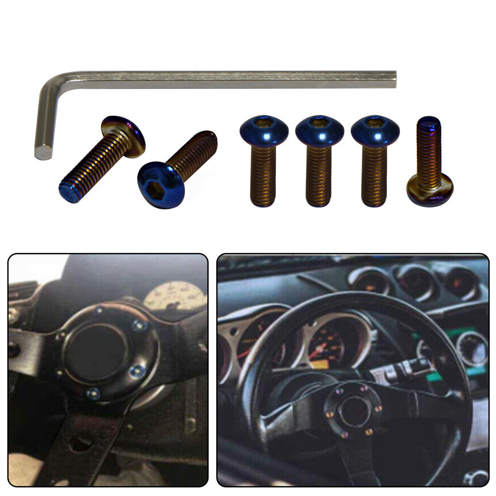 6Pcs Steering Wheel Bolts Screw Kit For Momo Nardi Personal NRG Sparco RoundHead