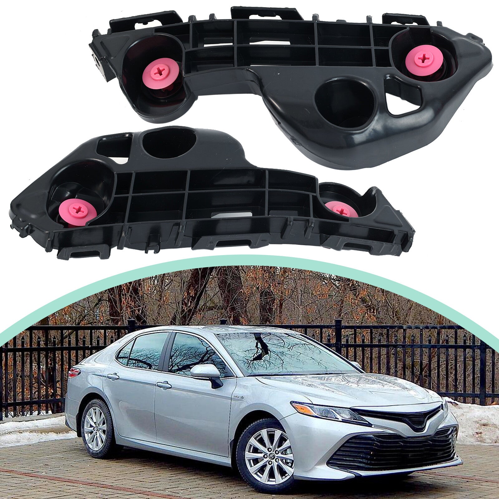 2x for Toyota for Camry Front Bumper Retainer Support Bracket Left+Right 52536-06210