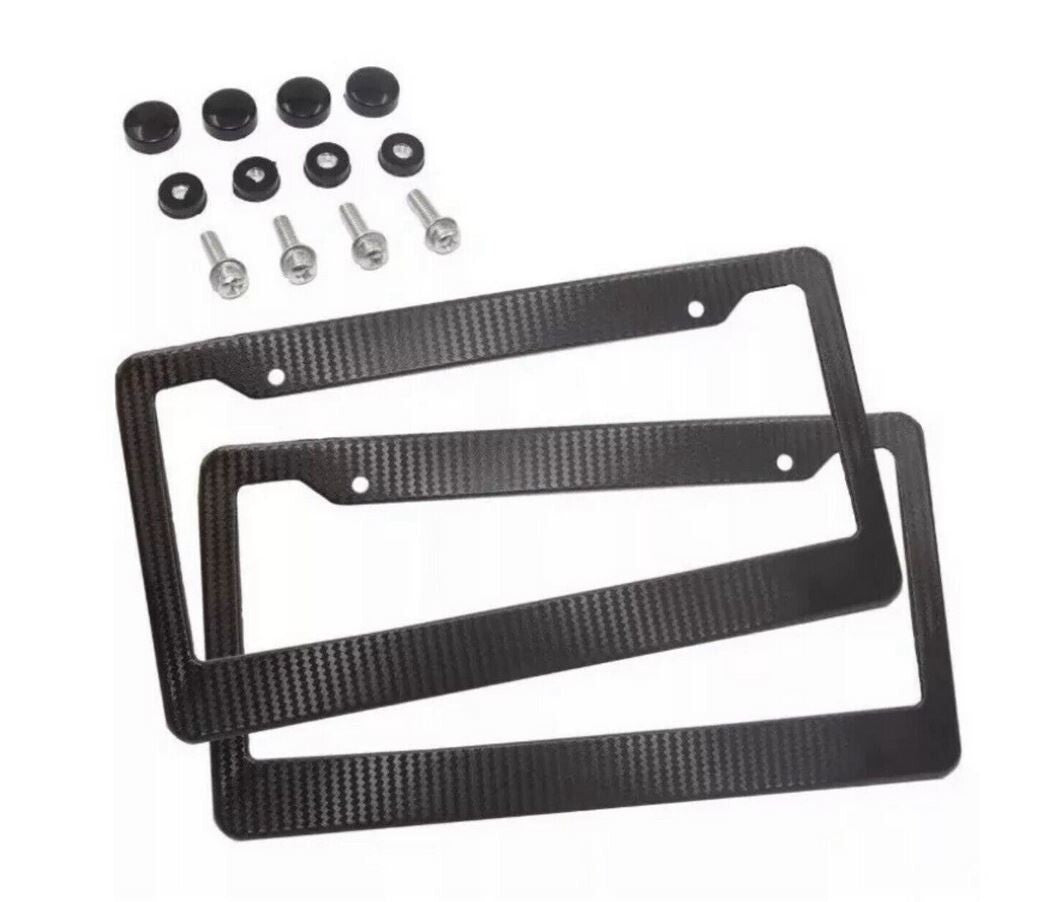 Car license plate frame cover cap rear trunk carbon fiber exterior for Alfa Romeo