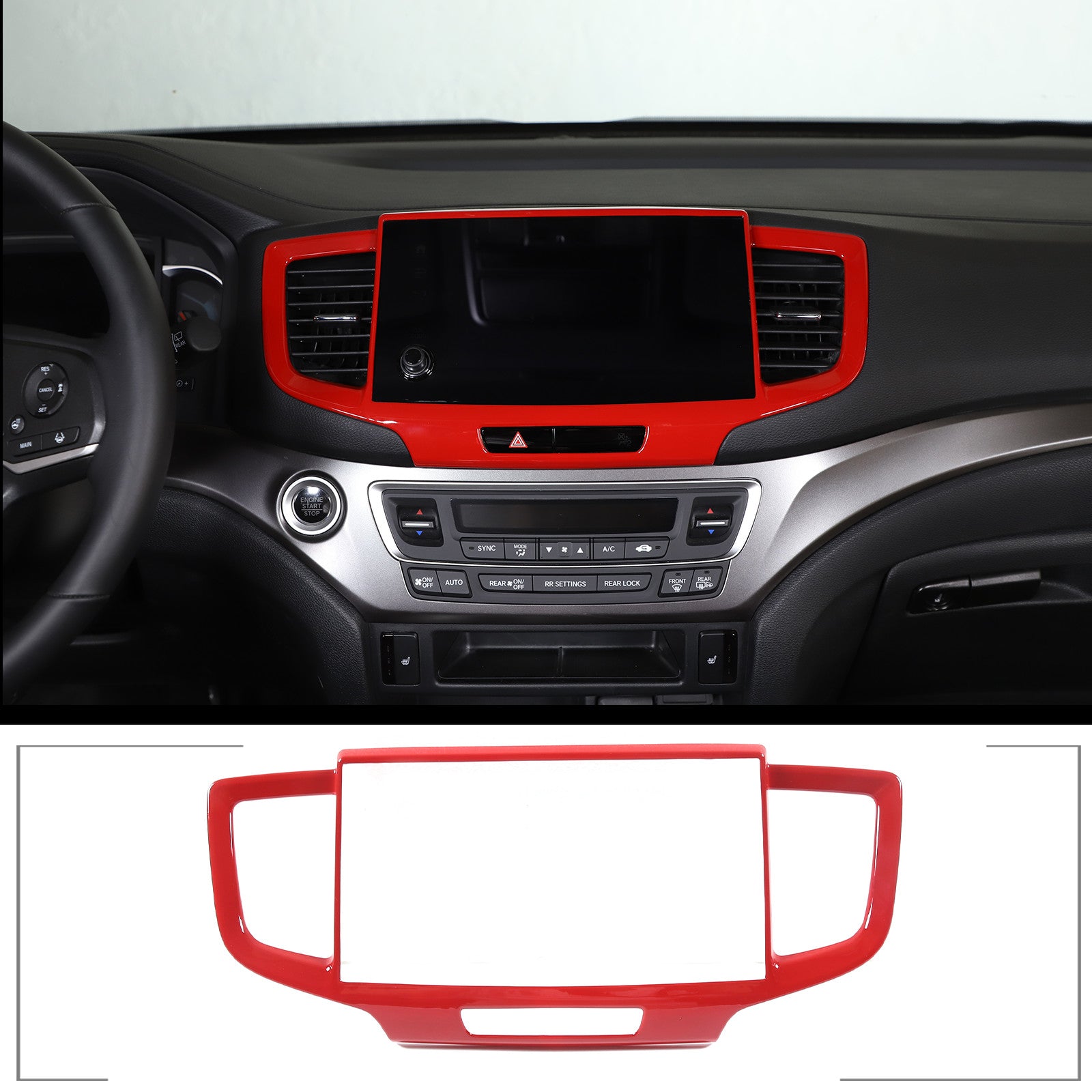 Red carbon fiber gear shifter cap trim for Toyota Supra A90 2019-2022