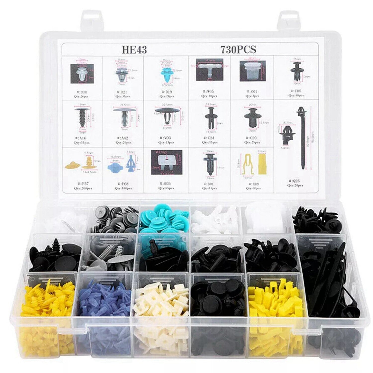 730 Pcs Trim Clips Car Body Plastic Push Pin Rivet Fasteners Assortments