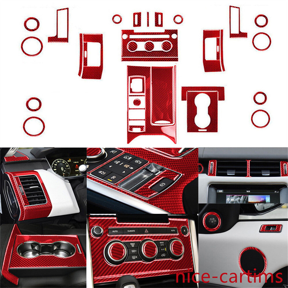 36¡ÁRed Carbon Fiber Interior Full Set Trim Kits For LR for Range Rover Sport 2014-17