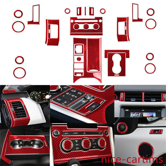 36¡ÁRed Carbon Fiber Interior Full Set Trim Kits For LR for Range Rover Sport 2014-17