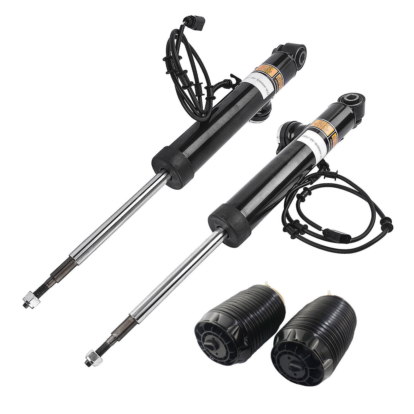 A pair of rear right and left shock absorber struts with electric adjustment for Lincoln MKC 2015-2019.