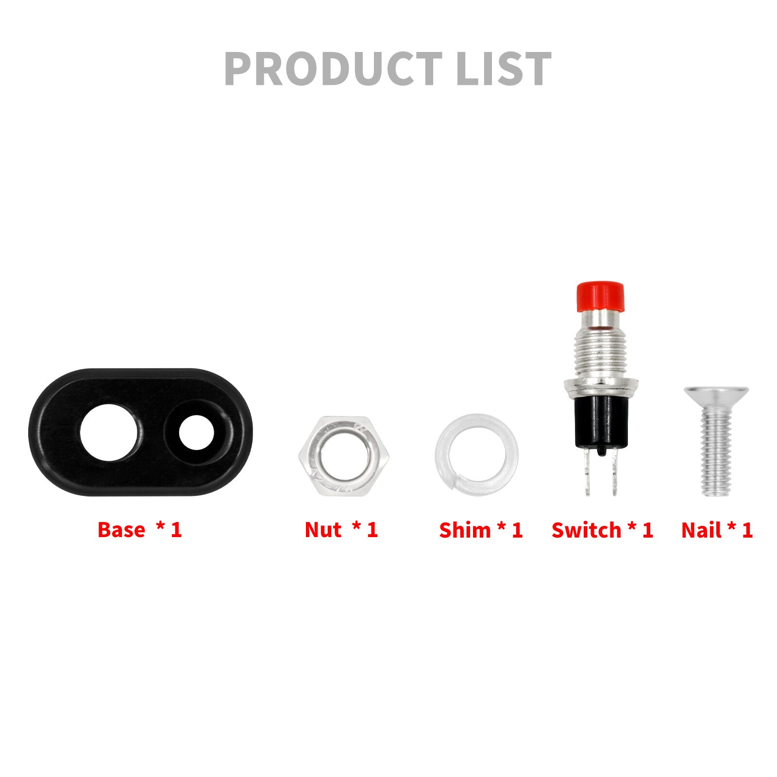 Black Control Momentary 1 Button Switch For Universal 1 Handlebar Motorcycle