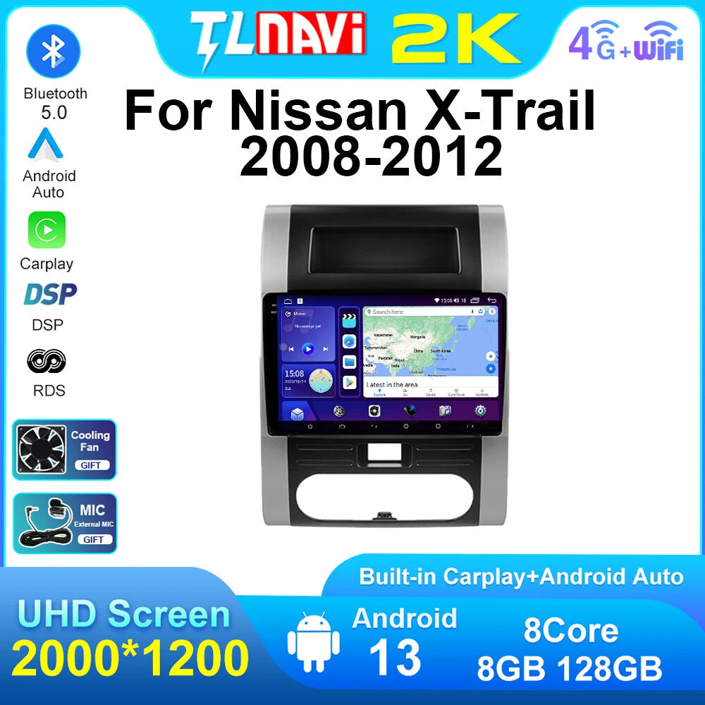 Android Car Radio CarPlay for Nissan XTrail T32 T31 2008-2012 Player GPS Screen