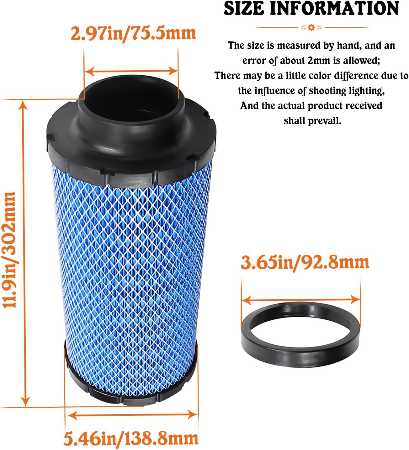 Air Filter for Polaris RZR 1000 XP XP4 Turbo S R Pro XP RS1 2014 2015 2016 2017