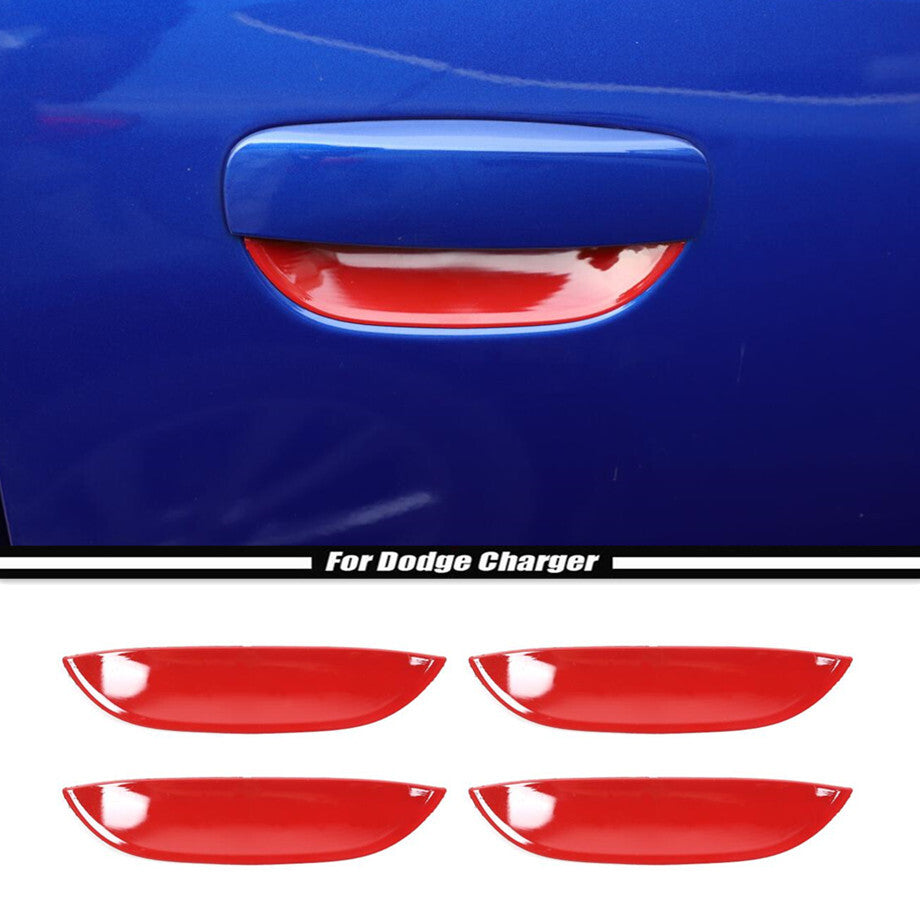 Fit for 2011-2023 for Dodge Charger ABS Red Exterior Door Handle Bowl Cover Trim 4P