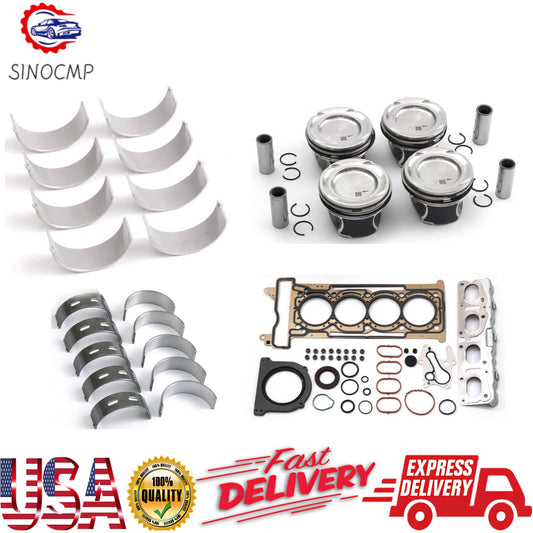 Engine Gasket Seals Rebuilding Kit w/ Crankshaft Main Bearings for Mercedes-Benz