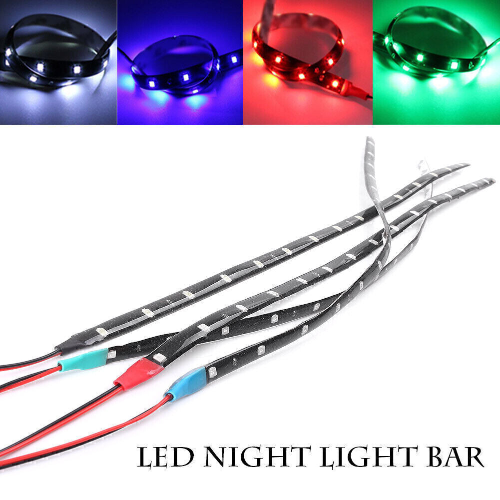 Universal LED Strip Light Lamp Car Waterproof Flexible 15-LED Light Bulbs Green