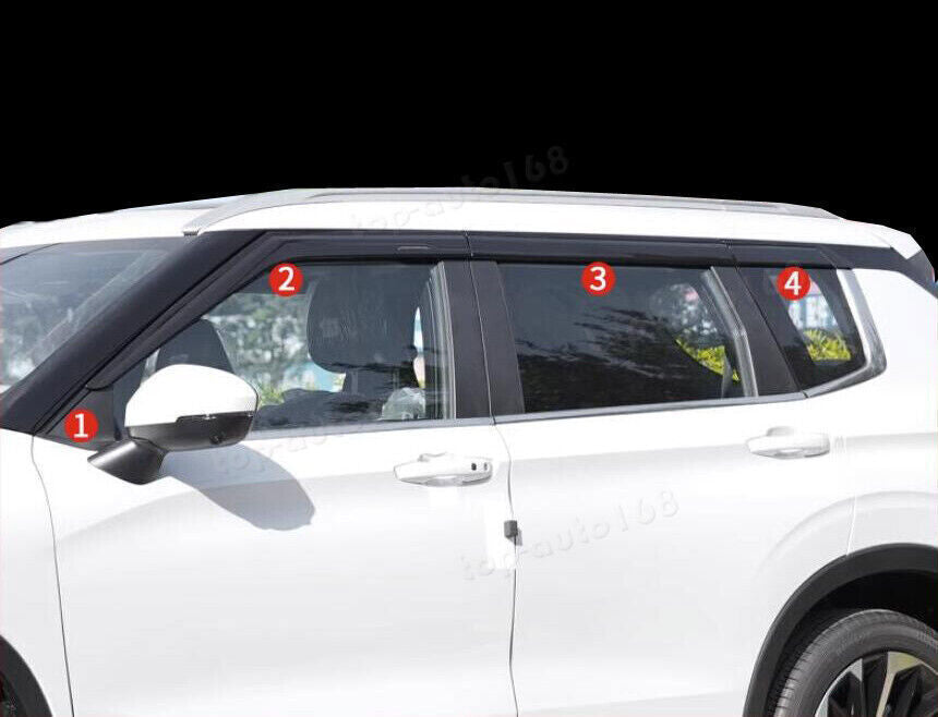 for Mitsubishi Outlander 22-24 Black Window Vent Visor Sun Rain Deflector Guard