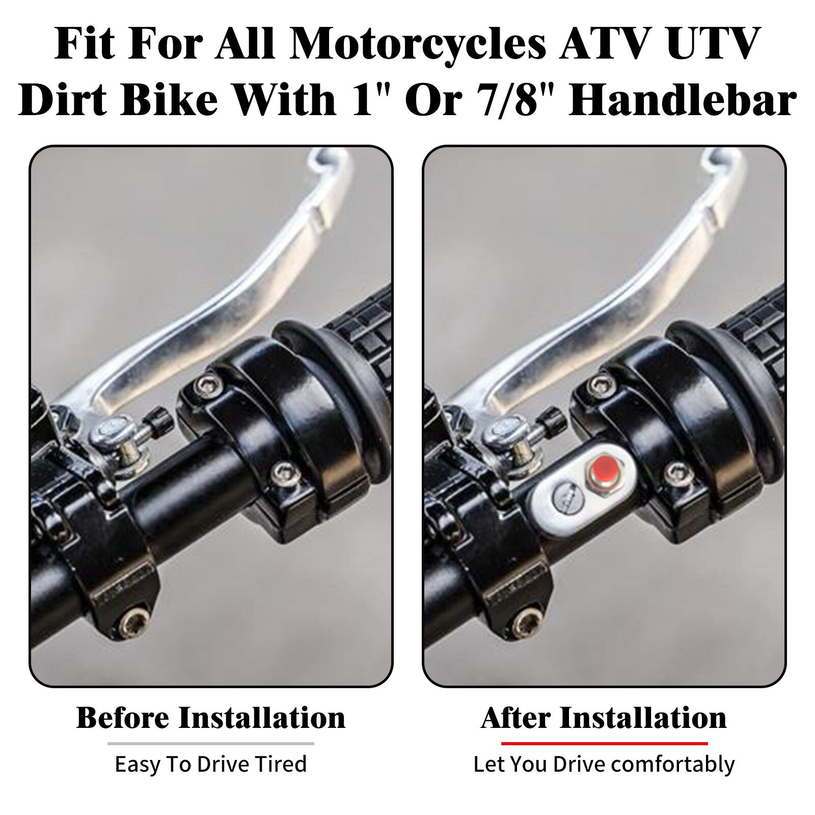 Chrome Control Momentary 1 Button Switch For Universal 1 Handlebar Motorcycle