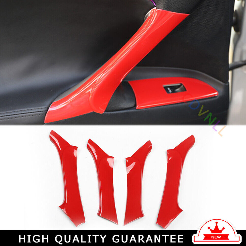 Car Inner Door Handle Lock Cover Trim 4PCS Fit for Lexus IS 2006-2011 Red Bright