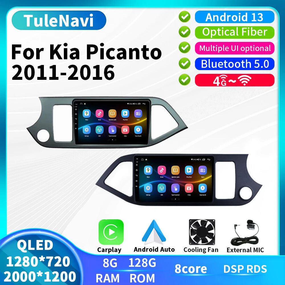 for KIA Picanto Morning 2011-2016 Carplay Car Radio Multimedia Player GPS Screen