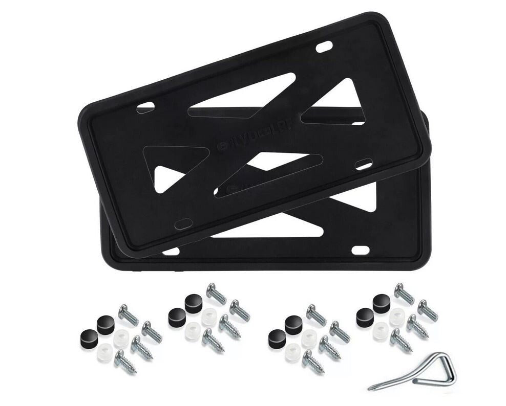 2-piece car license plate frame cover cap, trunk black silicone, suitable for Volvo