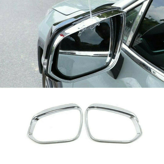 Chrome 2pcs Rearview Mirror Rain Eyebrow Cover Trim for Toyota for Sienna 2021-2023