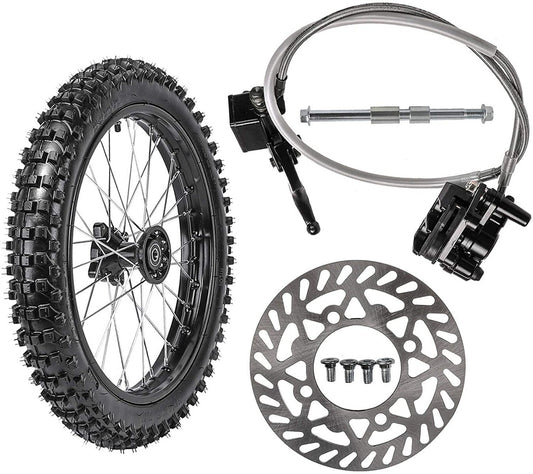 19-inch front wheel, 70/100-19 rim brakes suitable for Pit bicycles, Taotao 125cc, 150cc, 200cc...