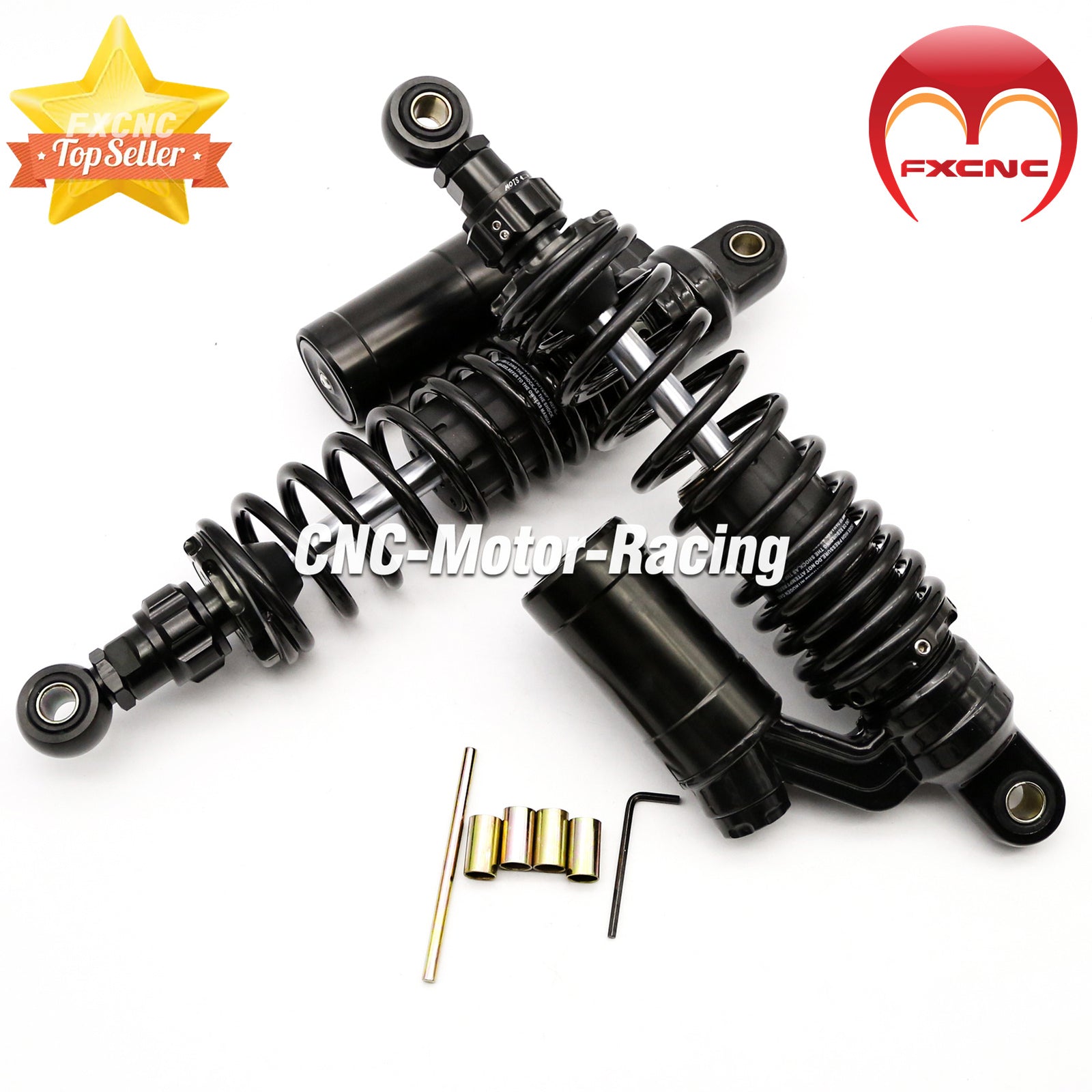 Motorcycle 320mm rear suspension fork shock absorber adjustable rebound universal