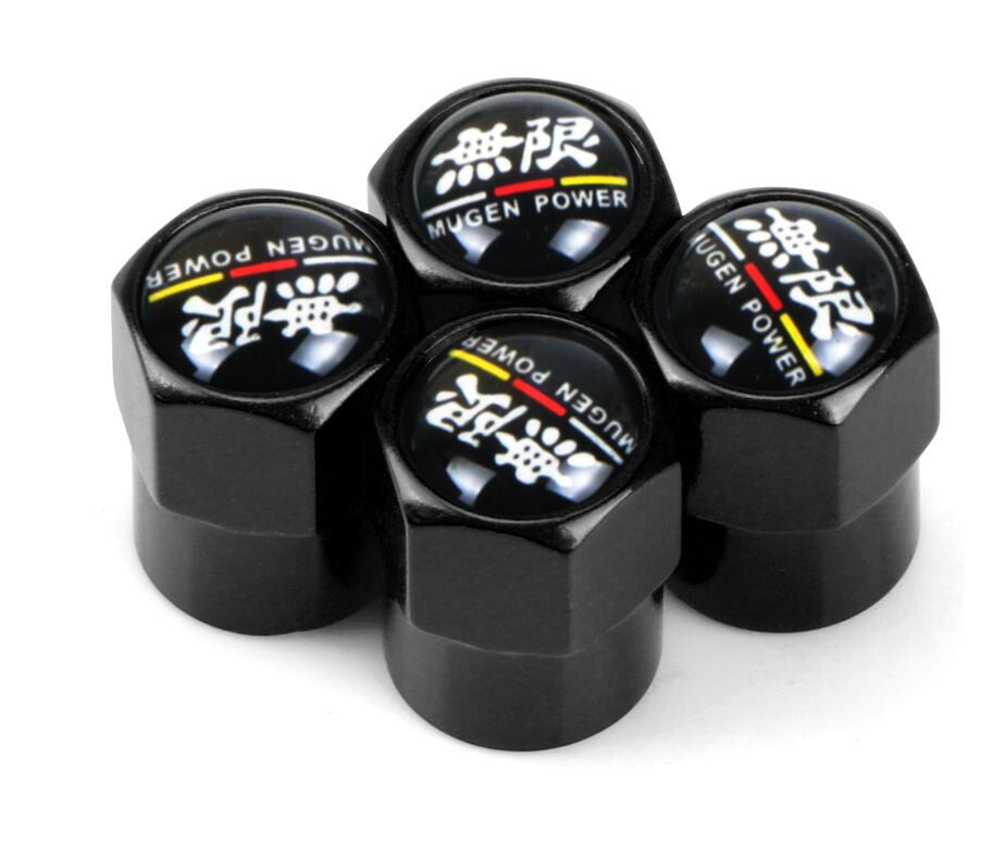4-piece Mugen car tire valve cover rod cover air valve dust cover black for Honda