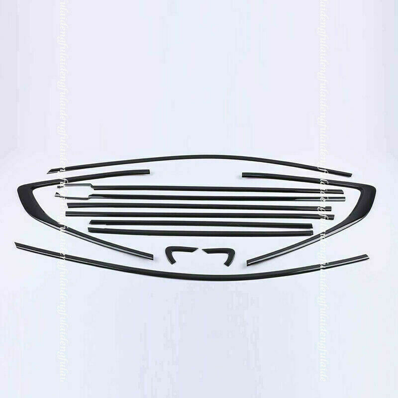 for Honda CRV CR-V 2017-2022 Stainless Glossy Black Car Window Strips Trim 12PCs