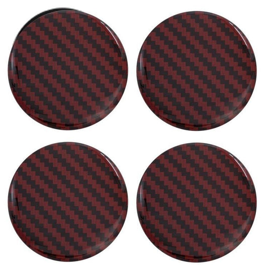 Red 4x56 mm carbon fiber wheel center sticker, rim sticker, edge sticker, logo
