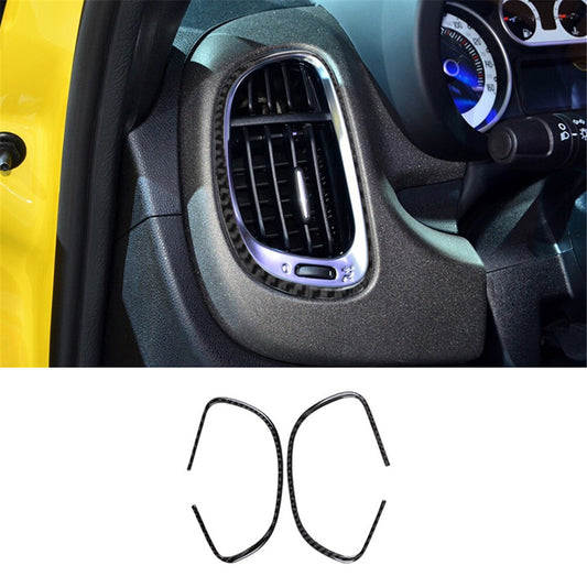 2Pcs Carbon Fiber Interior Side Air Vent Cover Trim for Fiat 500L 2014-2017