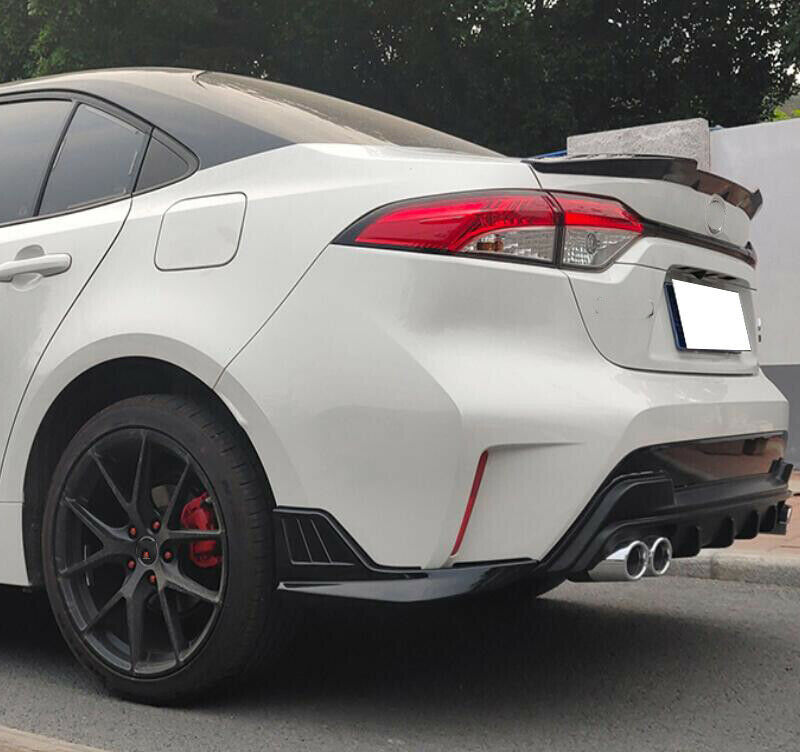 for Corolla Sedan 2019-2023 ABS Black Rear Bumper Side Corner Spoiler Guard 2Pcs